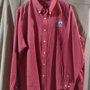 Antigua Rn 60999 red stripped mens 2xl -ttg Georgia Bulldog long sleeve shirt